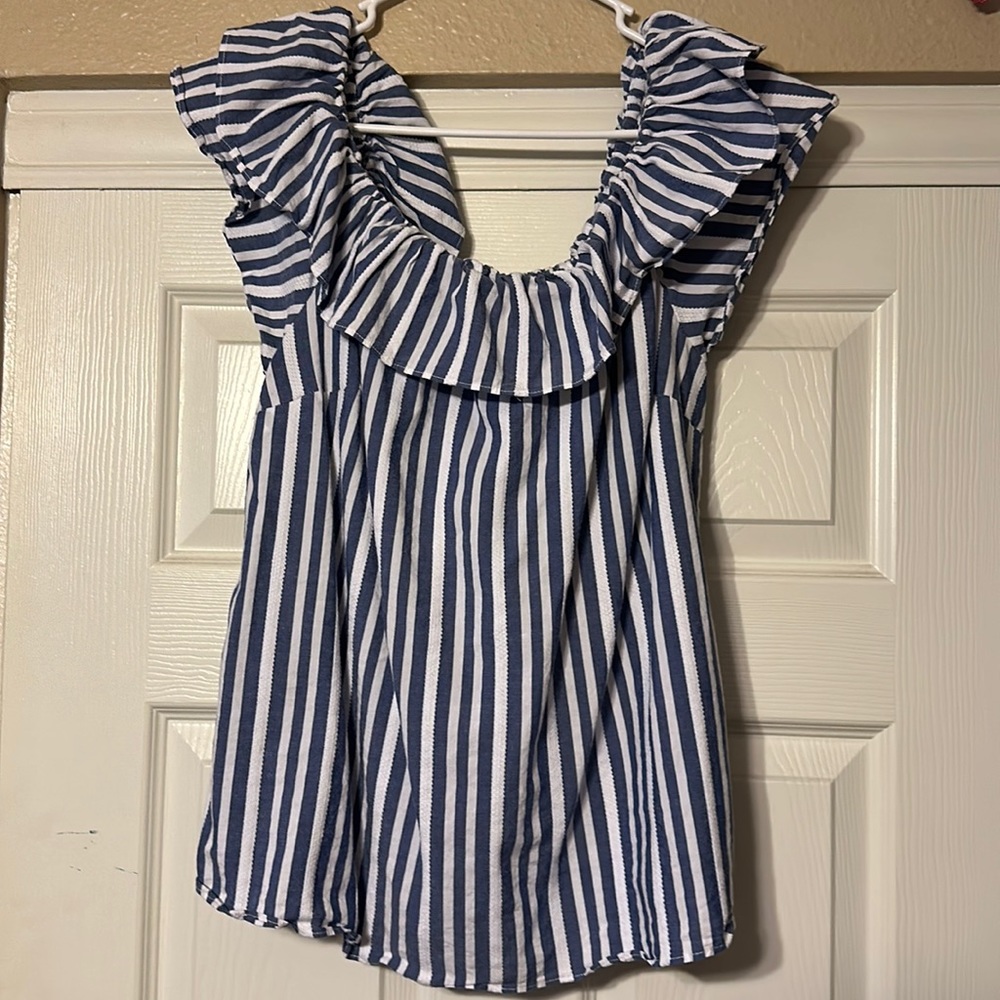 Off shoulder Michael Kors stripe blouse